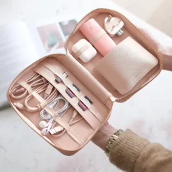 Stackers Honeymoon Gifts*Blush and Gold Cable Tidy Pouch Organiser Bag Blush Pink
