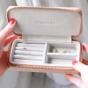 Stackers Mother Of The Groom Gifts | Mother Of The Bride Gifts*Blush and Rose Gold Zipped Travel Jewellery Box Blush/ Grey