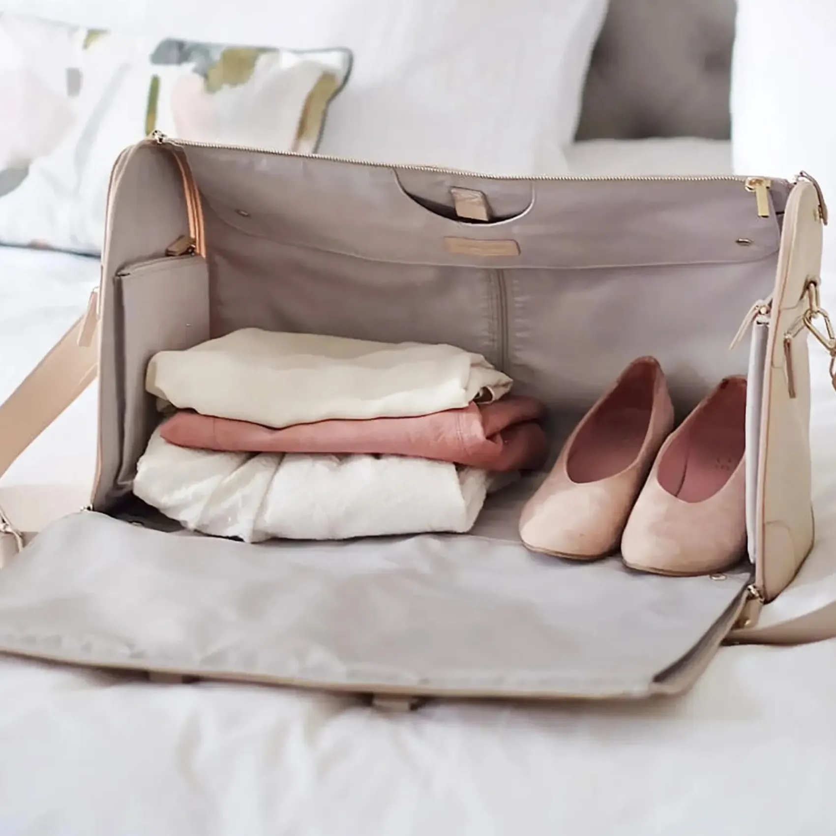 Stackers Mother Of The Groom Gifts | Mother Of The Bride Gifts*Pink Garment Weekend Bag Blush