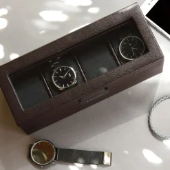 Stackers Groom Gifts | Watch Boxes*4 Piece Watch Box Brown