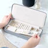 Stackers Something Blue Gifts | Mother Of The Groom Gifts*Dusky Blue Sleek Necklace Zipped Travel Jewellery Box Blue/ Grey