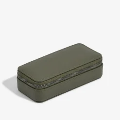 Stackers Men's Jewellery Boxes | Groom Gifts*Men's Zipped Travel Jewellery Box Olive Green