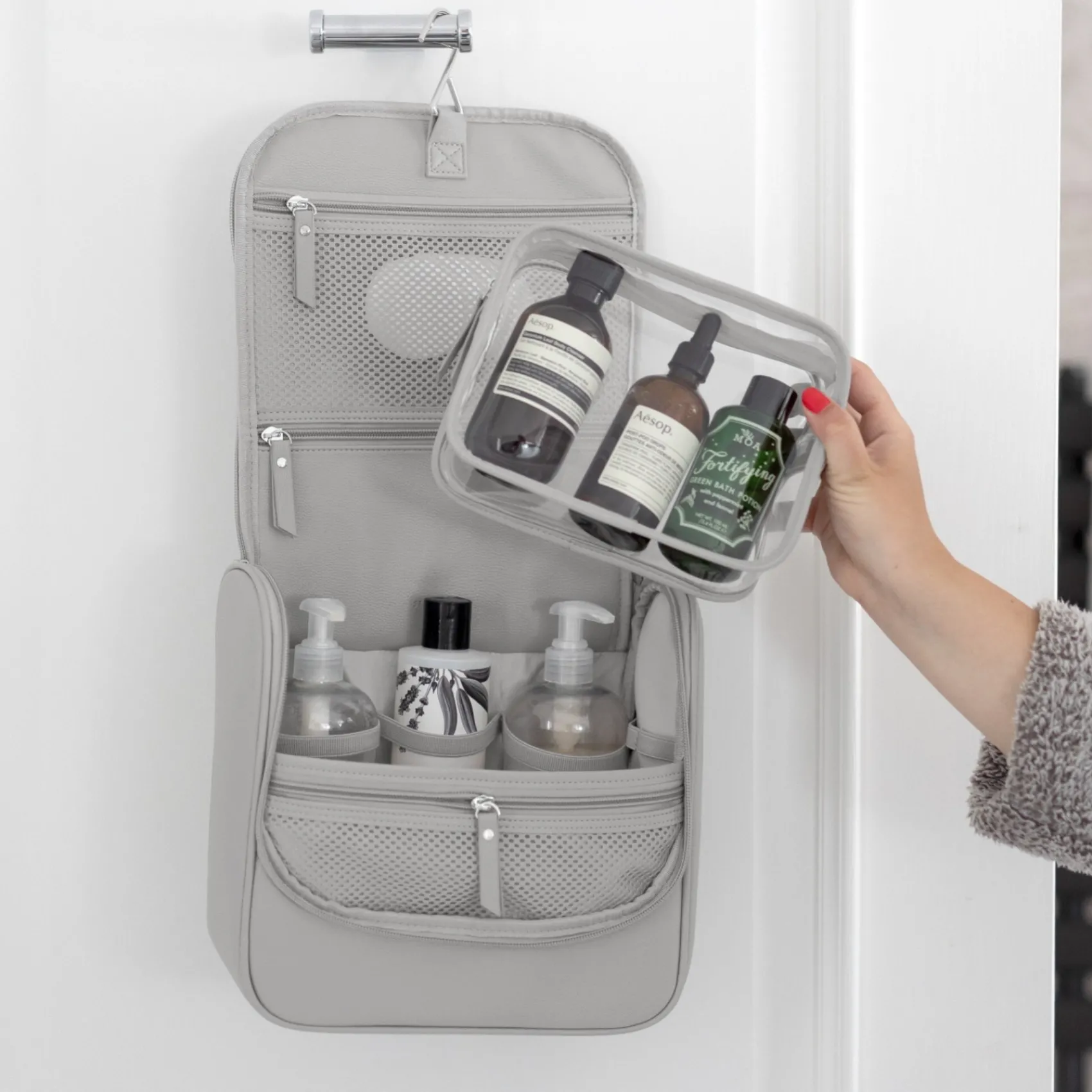 Stackers Honeymoon Gifts | Wash Bags*Hanging Wash Bag Pebble Grey