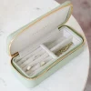Stackers Mother Of The Groom Gifts | Mother Of The Bride Gifts*Sage Green Zipped Travel Jewellery Box Sage Green/ Grey