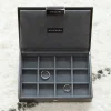 Stackers Men's Jewellery Boxes | Groom Gifts*Smooth Faux Leather Cufflink Box Black