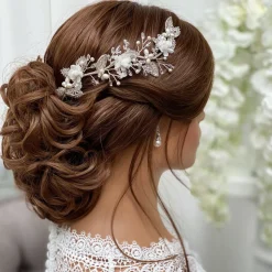 Beads & Beyond Pearl Hair Accessories | Silver Hair Accessories*Tabitha Silver Leaves and Ivory Flowers Pearl Hair Vine Silver/Ivory
