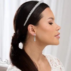 Lace & Favour Prom Headbands & Tiaras | Crystal Hair Accessories*Tatiana Low Crystal Bridal Tiara Silver