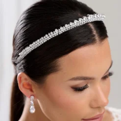 Lace & Favour Prom Headbands & Tiaras | Crystal Hair Accessories*Tatiana Low Crystal Bridal Tiara Silver