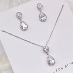 Lace & Favour Bridesmaid Gifts | Crystal Jewellery*'Thank You For Being My Bridesmaid' Silver Crystal Jewellery Set