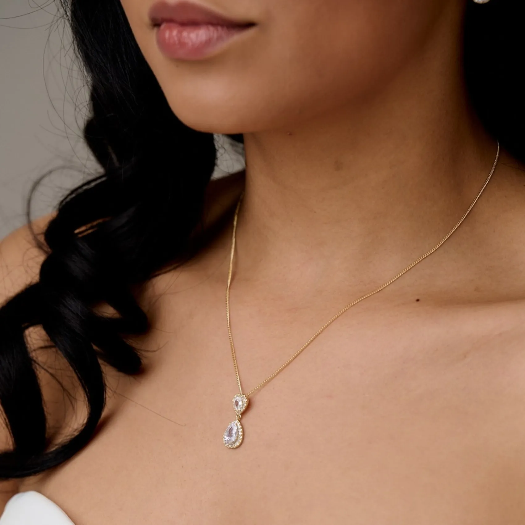 Lace & Favour Bridesmaid Gifts | Crystal Jewellery*'Thank You For Being My Bridesmaid' Gold Crystal Jewellery Set