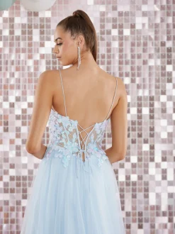 Tiffanys Prom Tiffanys Prom Dresses | Light Blue Prom Dresses*Tiffanys Alina Light Blue Ball Gown Prom Dress with Lace Up Back