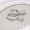 Lace & Favour Silver Prom Jewellery | Prom Earrings*Tobago Crystal Embellished Huggie Hoop Earrings Silver