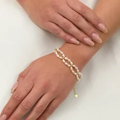 Lace & Favour Pearl Jewellery | Gold Wedding Jewellery*Tuliana Freshwater Pearl Bridal Bracelet (Gold) Ivory/ Gold