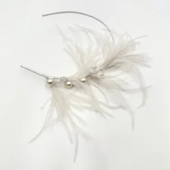 Beads & Beyond Vintage Headpieces | Silver Hair Accessories*Vauderville Vintage Feather Headband Ivory