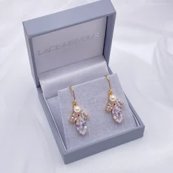Lace & Favour Bride Gifts | Gold Wedding Jewellery*Vermont Gold Pearl and Crystal Drop Earrings Ivory/ Gold