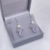 Lace & Favour Bride Gifts | Silver Wedding Jewellery*Vermont Silver Pearl and Crystal Drop Earrings Ivory/ Silver