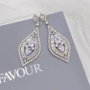 Lace & Favour Vintage Jewellery | Crystal Jewellery*Verona Statement Cubic Zirconia Chandelier Earrings Silver