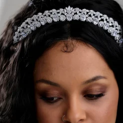 Lace & Favour Vintage Headpieces | Crystal Hair Accessories*Versailles Vintage Inspired Cubic Zirconia Bridal Tiara Silver
