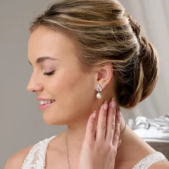 Lace & Favour Bride Gifts | Vintage Jewellery*Vienna Vintage Pearl Drop Wedding Earrings Ivory/ Silver