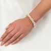 Lace & Favour Pearl Jewellery | Silver Wedding Jewellery*Viniana Twisted Bead and Freshwater Pearl Bracelet Ivory/ Silver