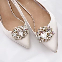 Rainbow Club Bride Gifts | Shoe Jewellery*Xenia by | Sparkly Brooch Shoe Clips Soft Gold